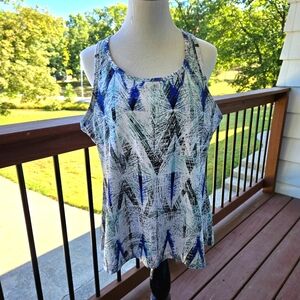 Eleven By Venus Williams Womens Abstract Racerback Athletic Tank Top XL